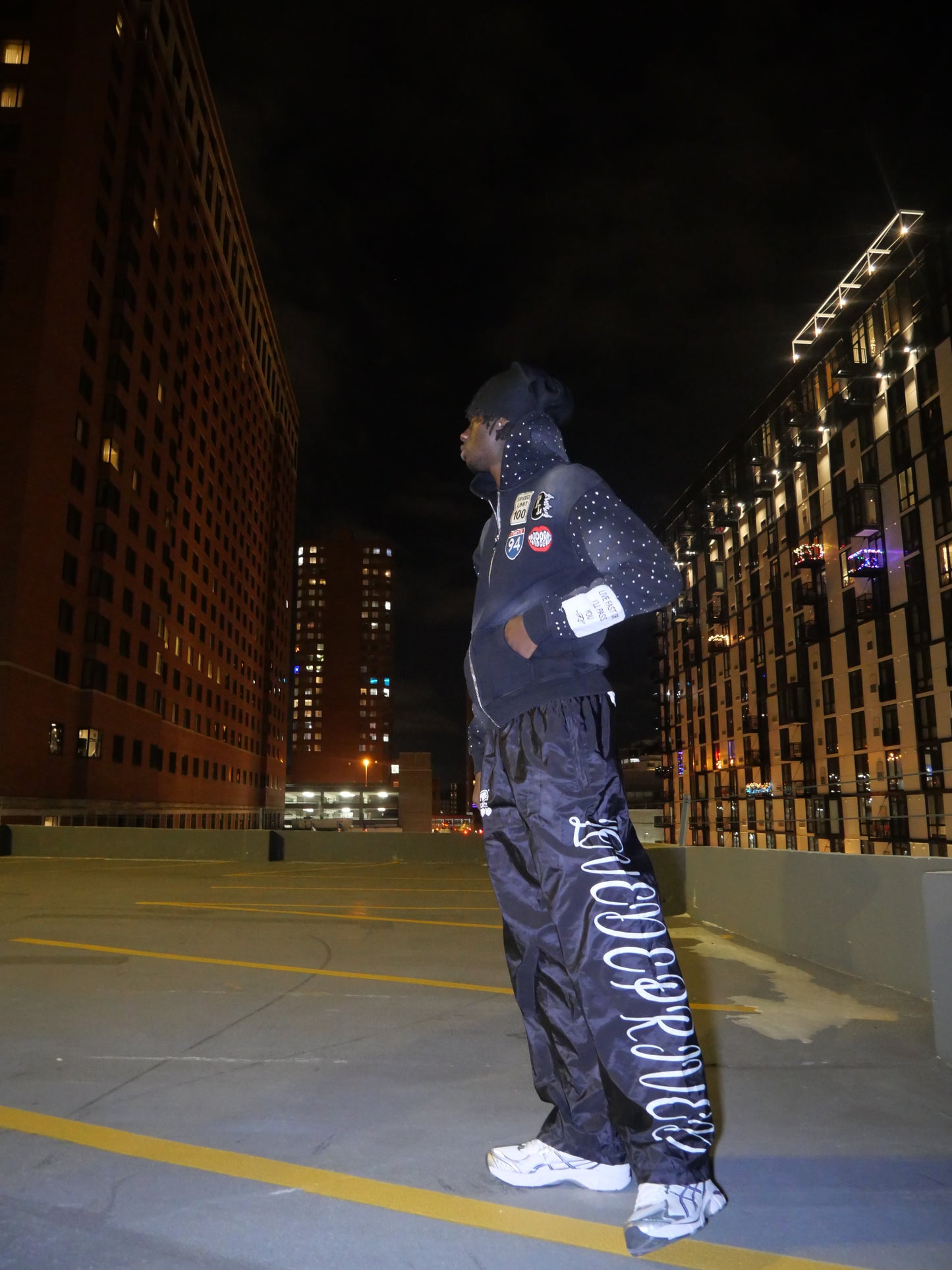 Rhinestone zip up